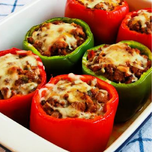 Baked Stuffed Bell Peppers with Italian Sausage